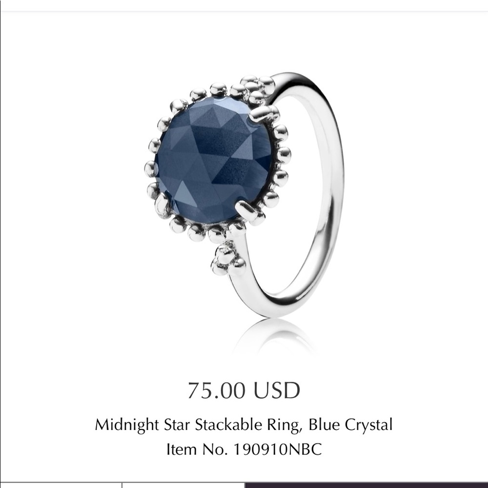 Pandora midnight star stackable ring